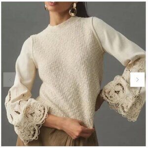 NWT Anthropologie Textured Eyelet Twofer Sweater Vest Top